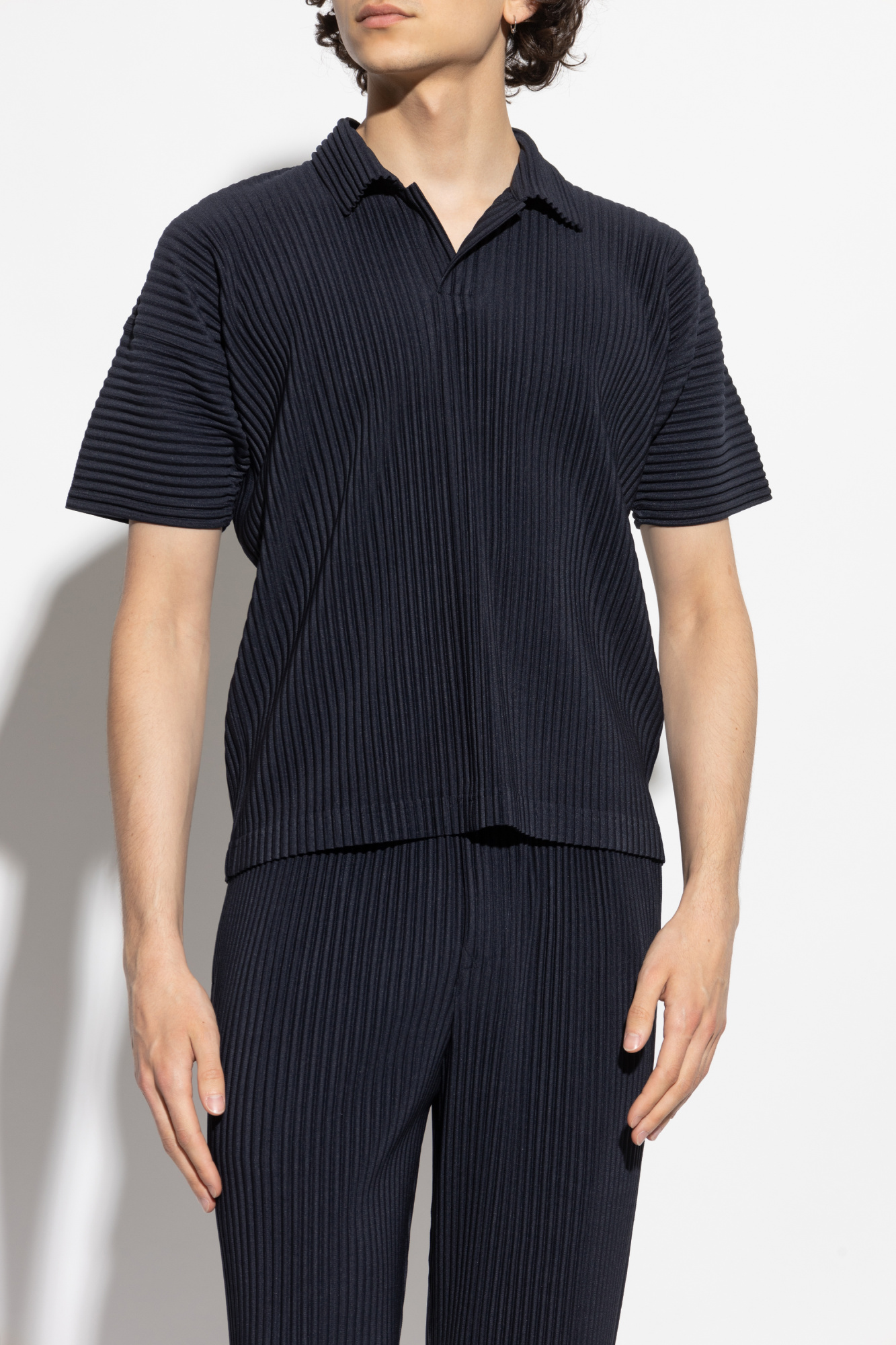 PLEATS PLEASE ISSEY MIYAKE ポロシャツ 半袖 ネイビー Navy blue Pleated polo Homme Plissé Issey Miyake - Vitkac Uruguay